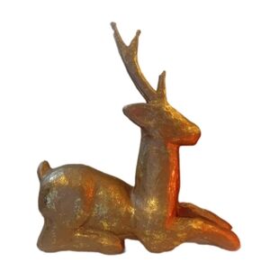 Gold Holiday Reindeer Figurine